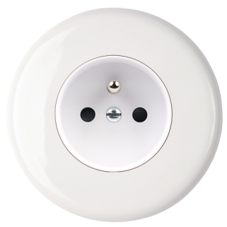 Façade Iris by MODELEC Porcelaine blanche simple poste PC 2P+T