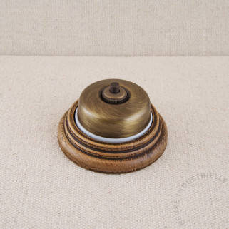 BPR Dimbler bronze base BL, bouton laiton vieilli socle Bois vieilli