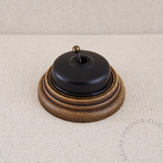 BP Dimbler noir mat base NO manette laiton vieilli socle Bois vieilli
