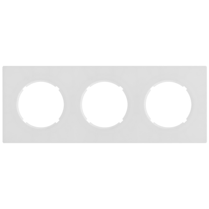 Plaque 3 postes Blanc mat