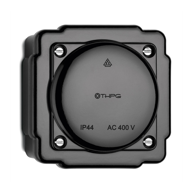 BOITE DE DERIVATION IP44  BAKELITE NOIRE CARREE