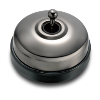 Poussoir et manette nickel noir porcelaine noire ss passe-câble