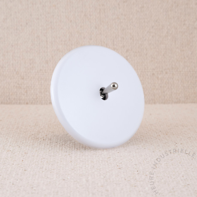 Interrupteur simple IRIS blanc satin levier acier