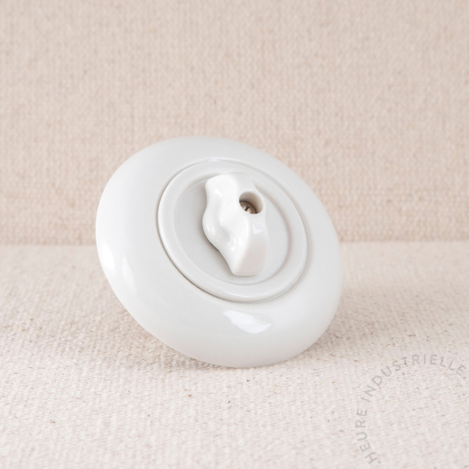 Interrupteur rotatif double THPG porc. blanche