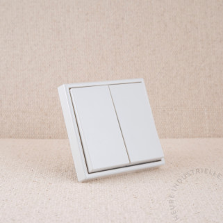 Va-et-vient double Jung LS 990 blanc brillant