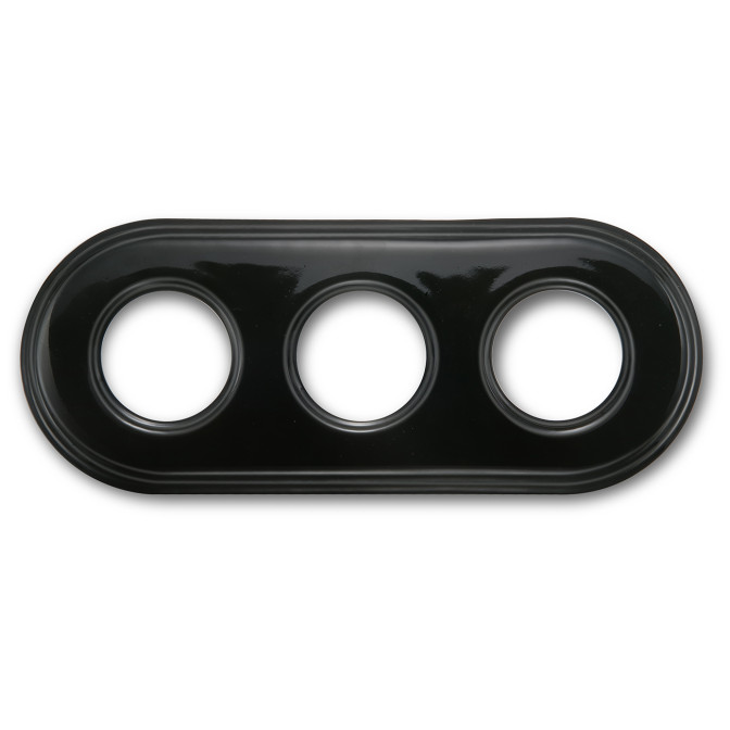 Plaque 3 postes porcelaine noire