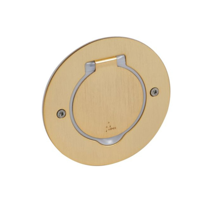 Platine de sol ronde pour méca Mosaic 1 poste - doré brossé