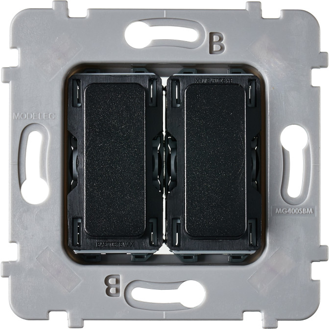 Mécanisme Plat 2 Boutons Vv Et/Ou Poussoir Collection M Noir