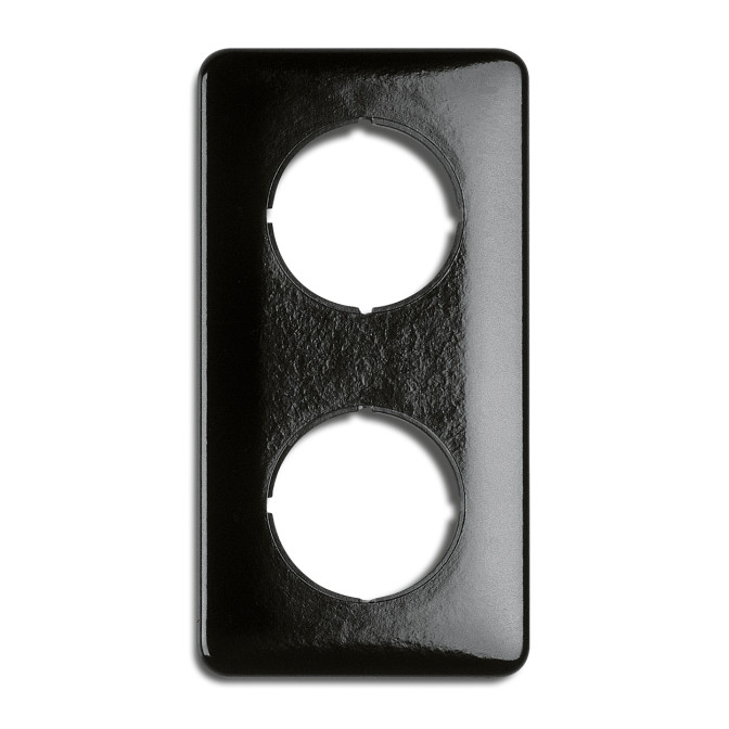 PLAQUE DOUBLE RECTANGULAIRE BAKELITE NOIRE