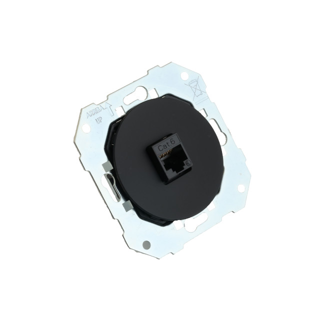 Prise RJ45 DOM Cat6 UTP Noir mat