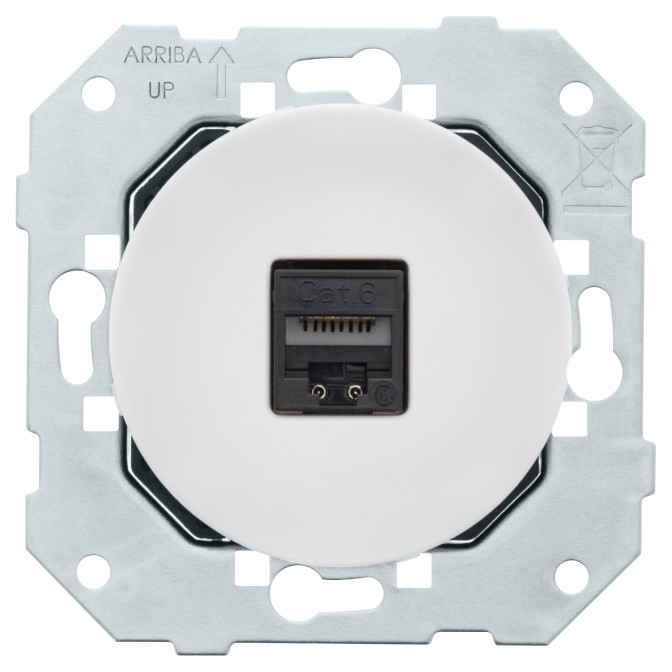 Prise RJ45 DOM Cat6 UTP Blanc glossy