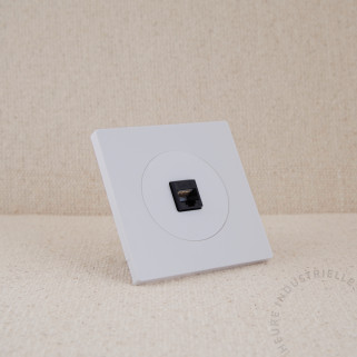 RJ45 Fontini Dom enjoliveur blanc glossy + plaque blanc mat