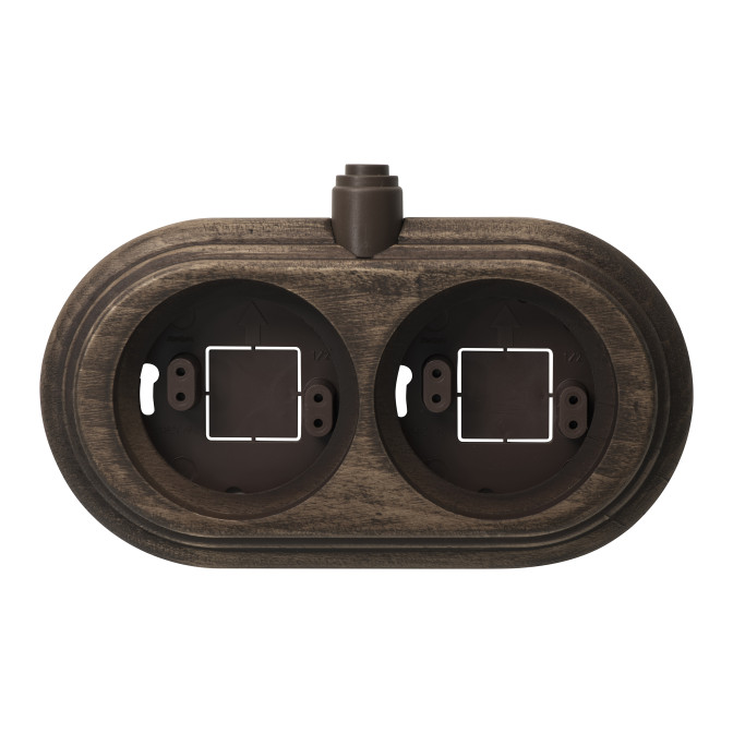 Socle 2 elements horizontale avec 1 trou hêtre vieilli