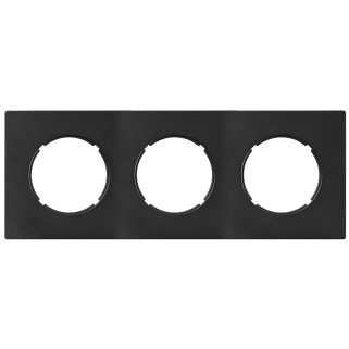 Plaque DOM 3 postes Noir mat