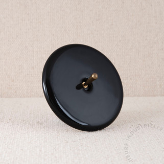 Interrupteur simple IRIS blanc satin levier doré