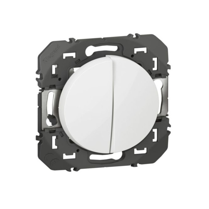 Poussoir double dooxie 6A 250V~ finition blanc