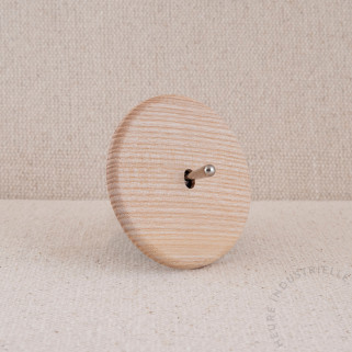 Interrupteur simple Modelec Iris frêne naturel levier acier