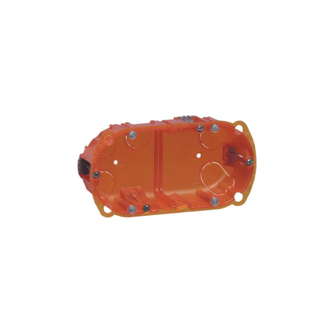 Boîte multimatériaux Batibox - 2 postes - 4/5 mod - vert/horiz 50mm