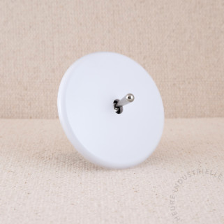 Interrupteur simple IRIS blanc satin levier doré