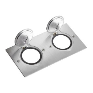 Platine de sol rect. pour fonctions Mosaic 2 postes -inox brossé
