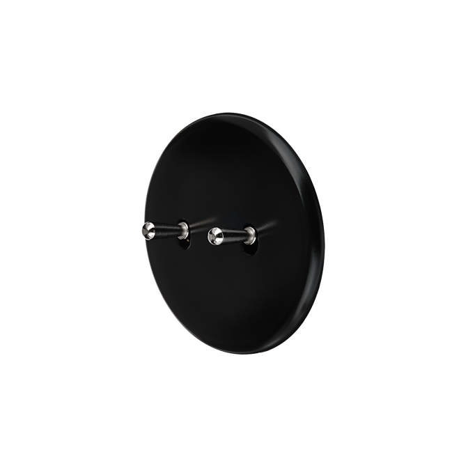 Interrupteur double Modelec Iris Satin Noir - Acier