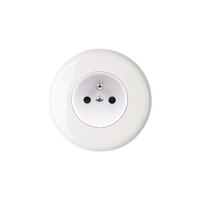 Prise de courant Modelec Iris Porcelaine blanche