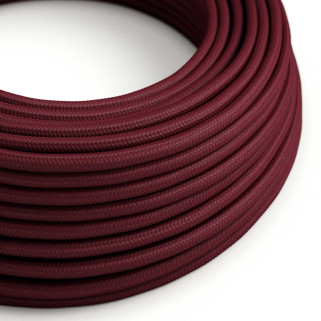 2x0.75 - Câble textile Bordeaux brillant RM19 rond 2x0,75mm / 3x0,75