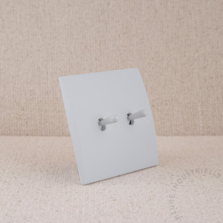 Commande Duo double Modelec karo blanc soft touch levier blanc