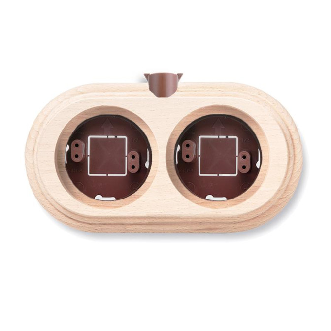 Socle 2 elements horizontale avec 1 trou hêtre ss vernis