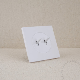 BP x2 Fontini DOM Enjoliveur Blanc glossy + Plaque Blanc Mat