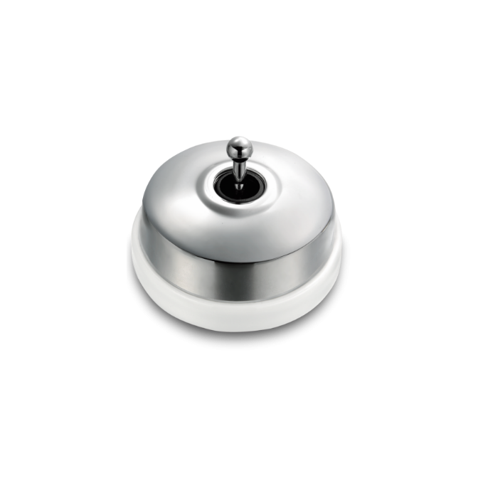 VV et manette chrome brillant porcelaine blanche ss passe-câble