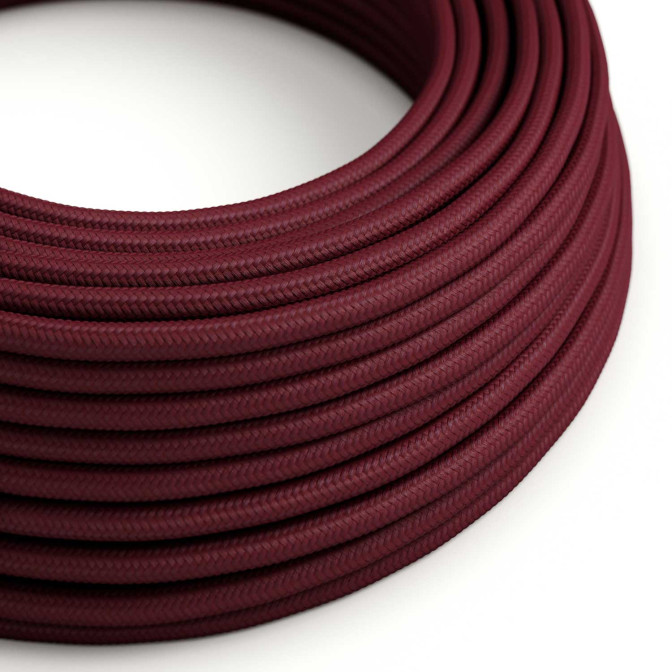 2x0.75 - Câble textile Bordeaux brillant RM19 rond 2x0,75mm / 3x0,75