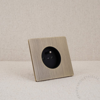 Prise courant 2P+T simple Modelec M vieux bronze puit noir