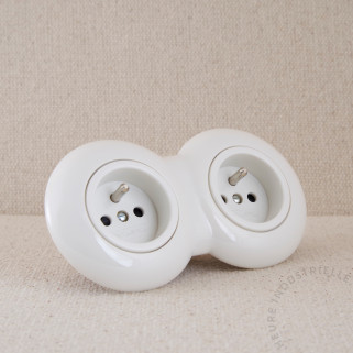Prise de courant THPG porcelaine blanche
