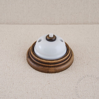 BPR Garby porc. blanche bouton rond blanc  socle hêtre vieilli