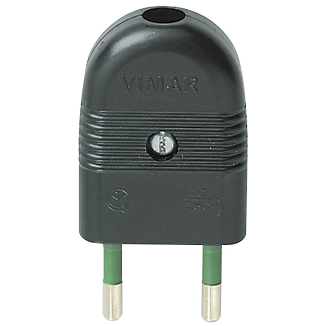 Fiche 2P 10A axial noir