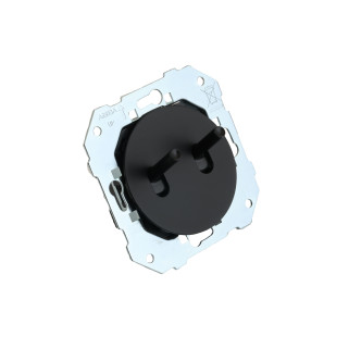 Double poussoir DOM 6A-250V~ à levier et enjoliveur noir mat