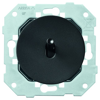 Poussoir DOM 6A-250V~ à levier et enjoliveur noir mat